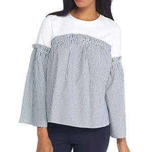 Criwn&Ivy bell sleeve mixed media top. Worn once.‎ 89.50 retail